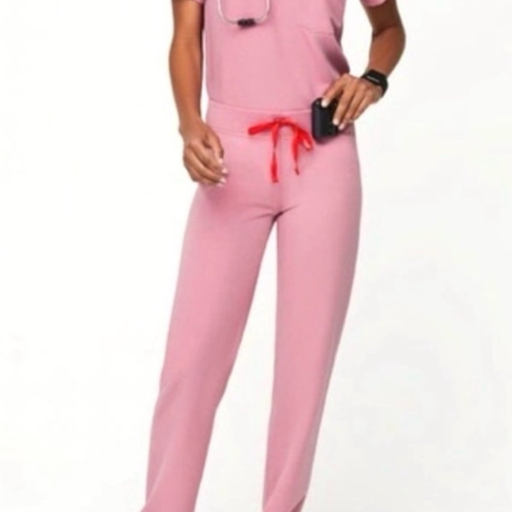 Figs Chalk Pink Kade Cargo Scrub Pants LIMITED EDITION